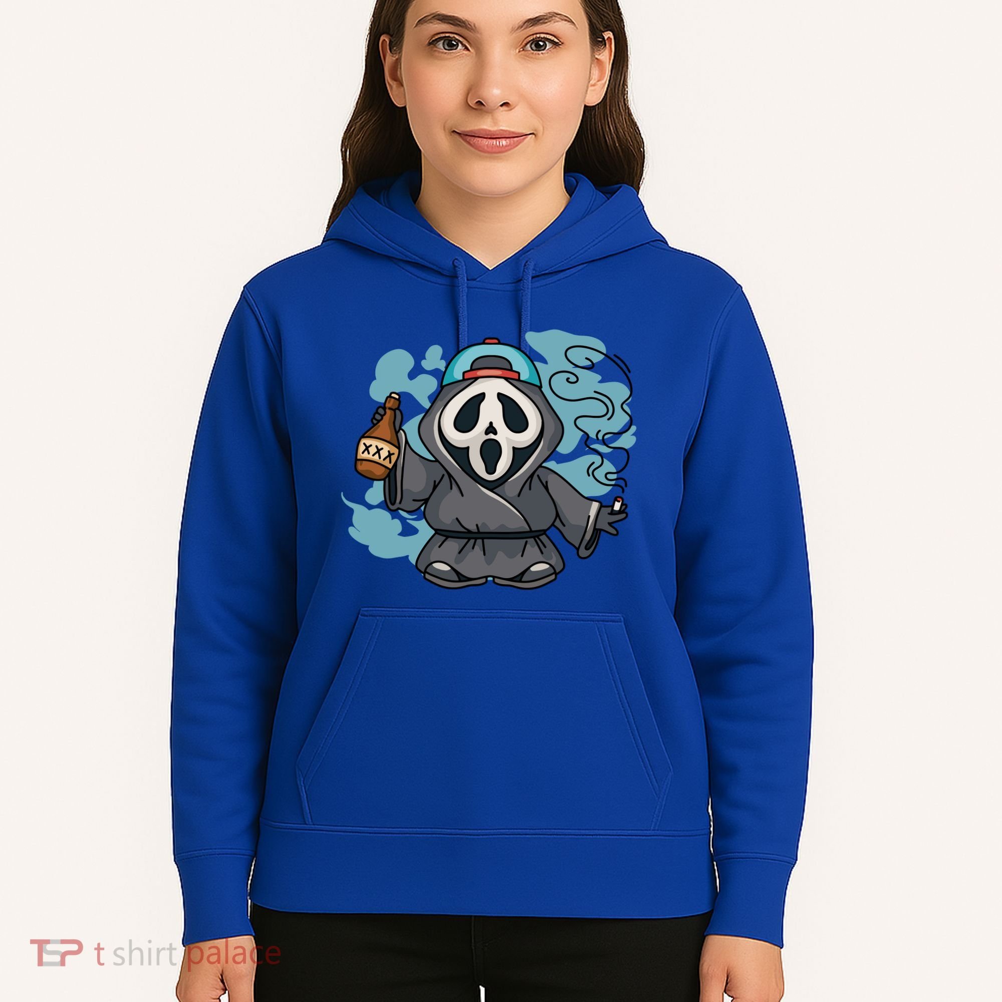 Skeleton Beer Cigar Funny Halloween Hoodie