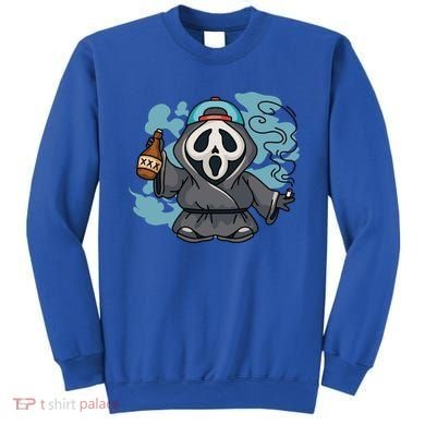 Skeleton Beer Cigar Funny Halloween Sweatshirt