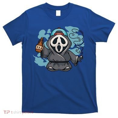 Skeleton Beer Cigar Funny Halloween T-Shirt