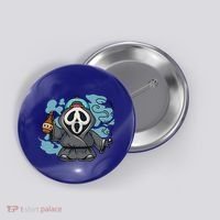 Skeleton Beer Cigar Funny Halloween Button thumb 0