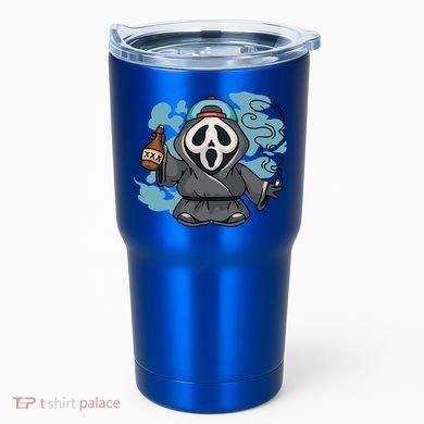 Skeleton Beer Cigar Funny Halloween Tumbler