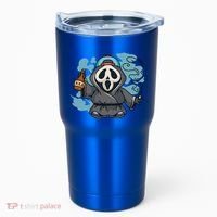 Skeleton Beer Cigar Funny Halloween Tumbler thumb 0