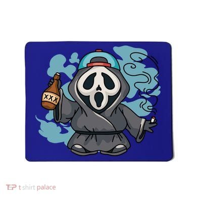 Skeleton Beer Cigar Funny Halloween Mousepad