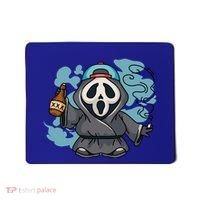 Skeleton Beer Cigar Funny Halloween Mousepad thumb 0