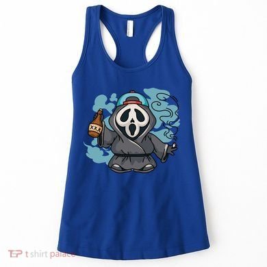 Skeleton Beer Cigar Funny Halloween Women's Tank Top