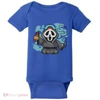Skeleton Beer Cigar Funny Halloween Baby Bodysuit thumb 0