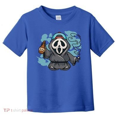 Skeleton Beer Cigar Funny Halloween Toddler T-Shirt