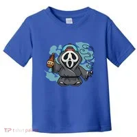 Skeleton Beer Cigar Funny Halloween Toddler T-Shirt thumb 0