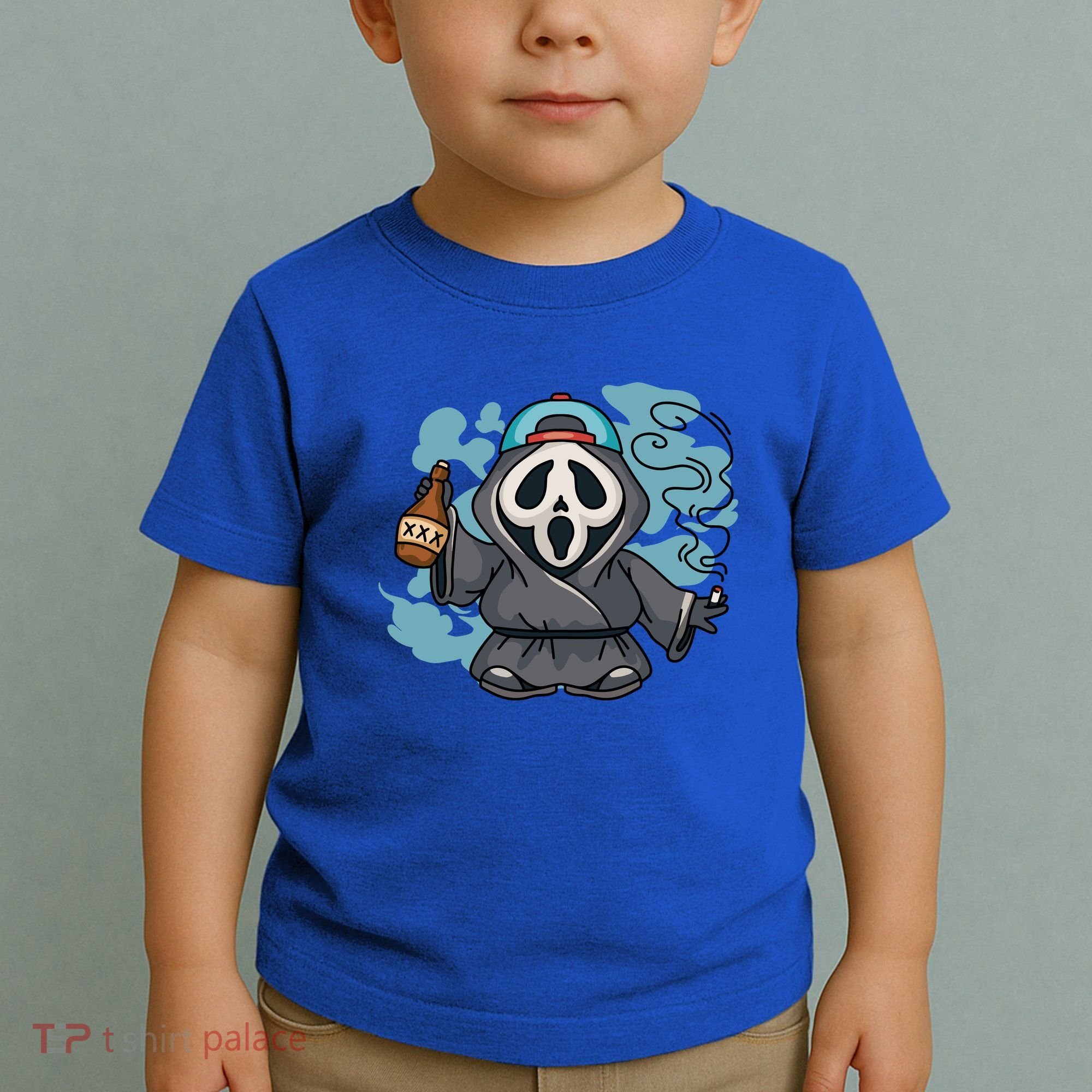 Skeleton Beer Cigar Funny Halloween Toddler T-Shirt