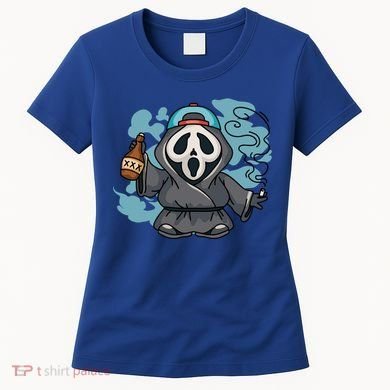 Skeleton Beer Cigar Funny Halloween Women's T-Shirt