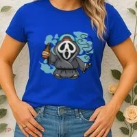 Skeleton Beer Cigar Funny Halloween Women's T-Shirt thumb 2