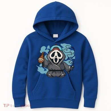Skeleton Beer Cigar Funny Halloween Kids Hoodie