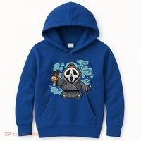 Skeleton Beer Cigar Funny Halloween Kids Hoodie thumb 0