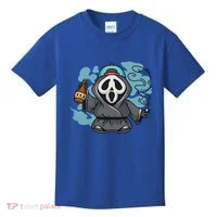 Skeleton Beer Cigar Funny Halloween Kids T-Shirt thumb 0