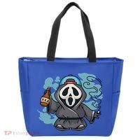Skeleton Beer Cigar Funny Halloween Tote Bag thumb 0