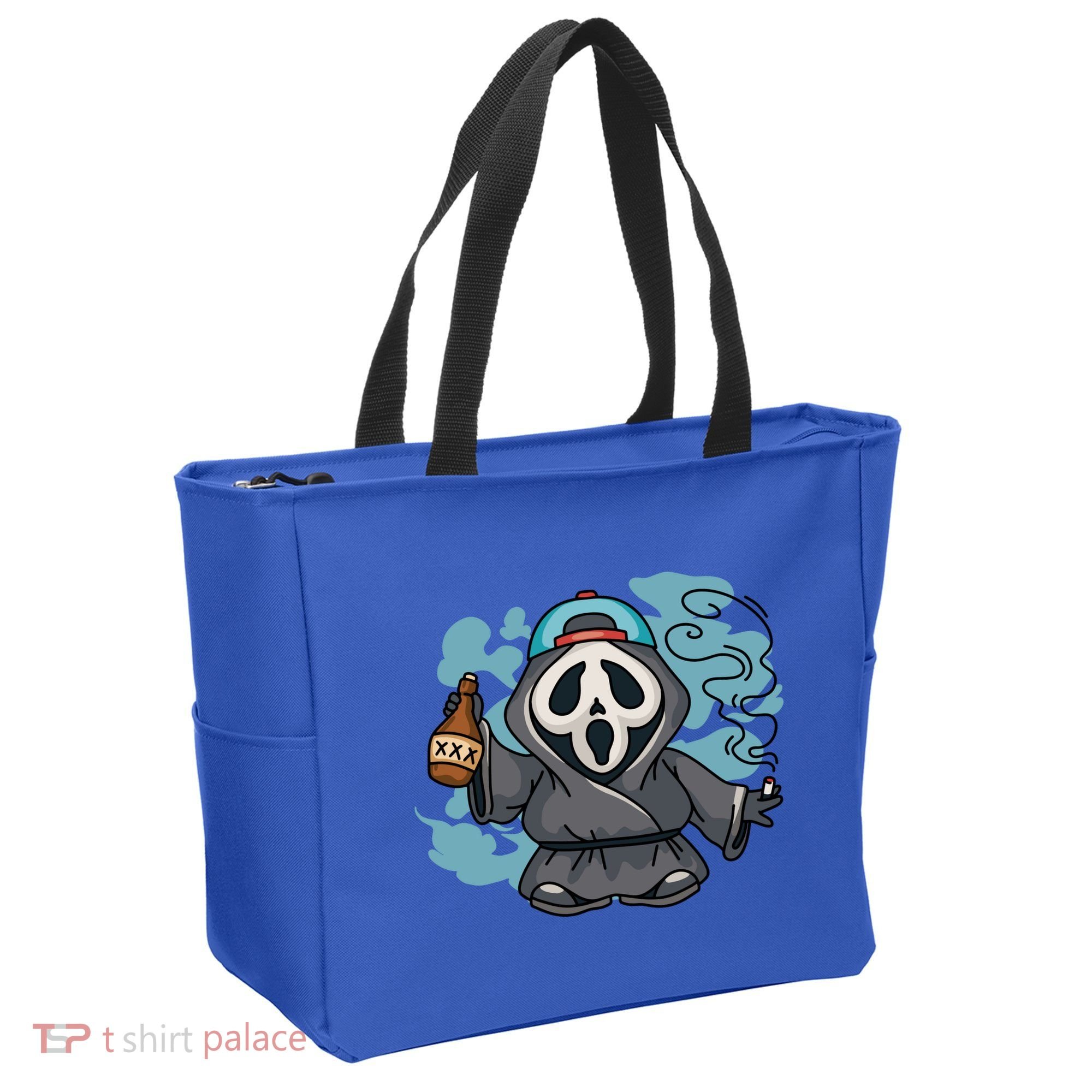 Skeleton Beer Cigar Funny Halloween Tote Bag