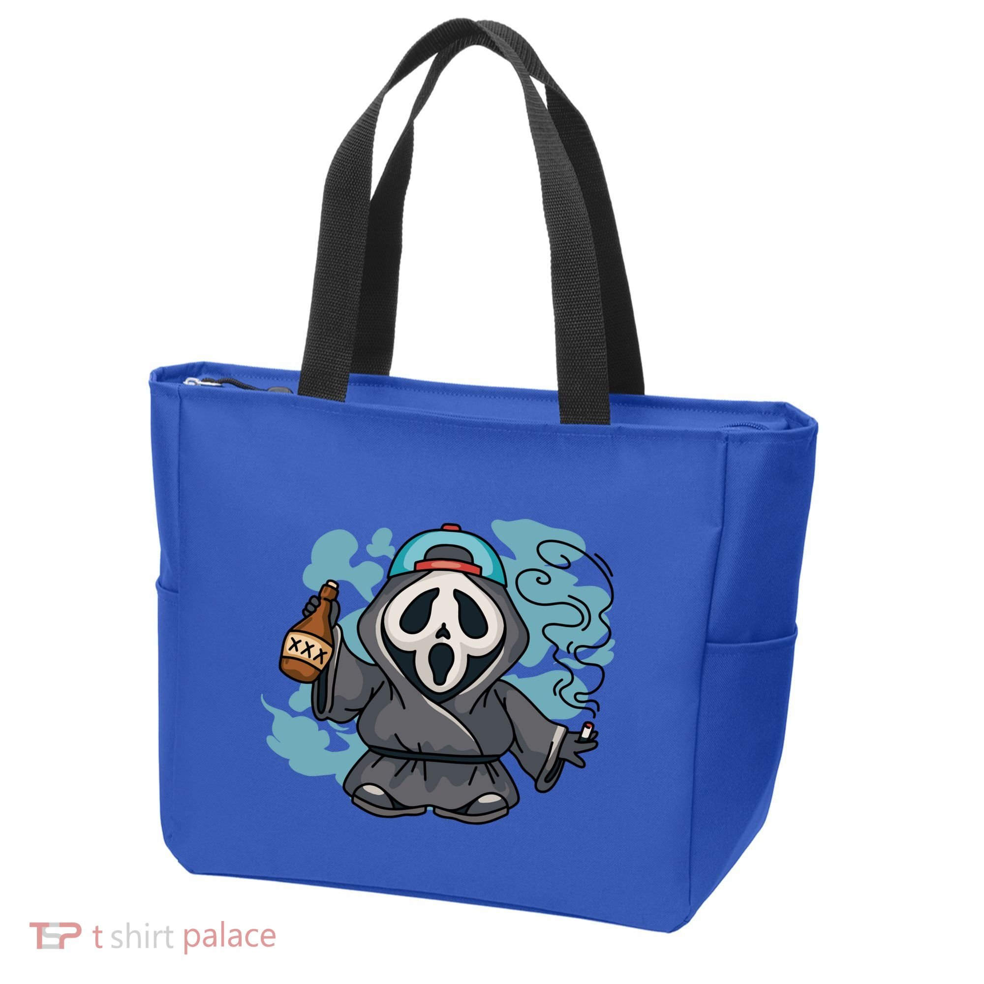 Skeleton Beer Cigar Funny Halloween Tote Bag