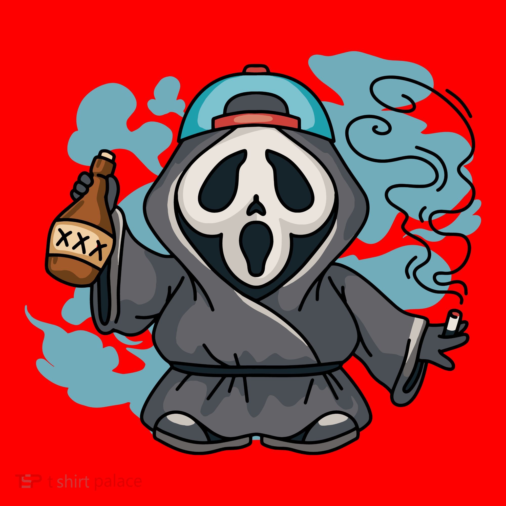 Skeleton Beer Cigar Funny Halloween Santa Hat