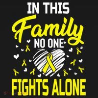 Sarcoma Bone Cancer In This Family No One Fights Alone Gift Flat Bill Trucker Hat thumb 2