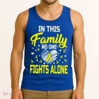 Sarcoma Bone Cancer In This Family No One Fights Alone Gift Tank Top thumb 3