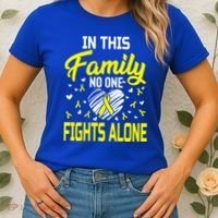 Sarcoma Bone Cancer In This Family No One Fights Alone Gift Women's T-Shirt thumb 2