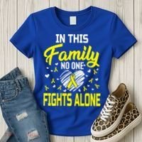Sarcoma Bone Cancer In This Family No One Fights Alone Gift Women's T-Shirt thumb 3