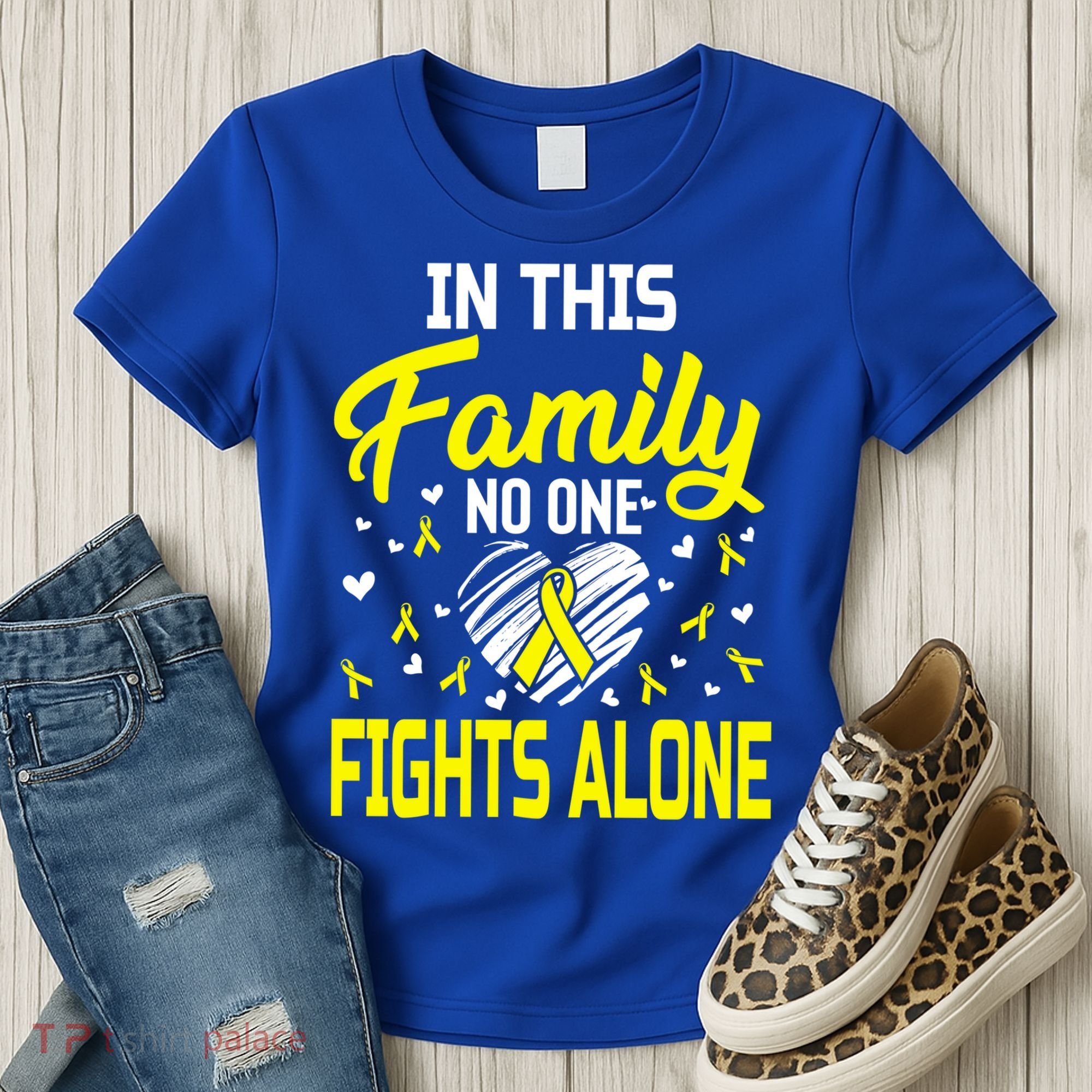 Sarcoma Bone Cancer In This Family No One Fights Alone Gift Women's T-Shirt