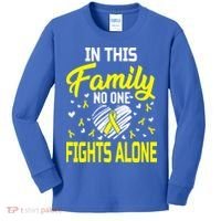 Sarcoma Bone Cancer In This Family No One Fights Alone Gift Kids Long Sleeve Shirt thumb 0