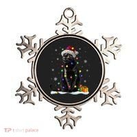 Santa Black Cat Tangled Up In Christmas Tree Lights Holiday Great Gift Ornament thumb 0