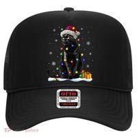 Santa Black Cat Tangled Up In Christmas Tree Lights Holiday Great Gift Hat thumb 0