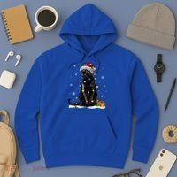 Santa Black Cat Tangled Up In Christmas Tree Lights Holiday Great Gift Hoodie thumb 3