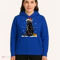 Santa Black Cat Tangled Up In Christmas Tree Lights Holiday Great Gift Hoodie thumb 5