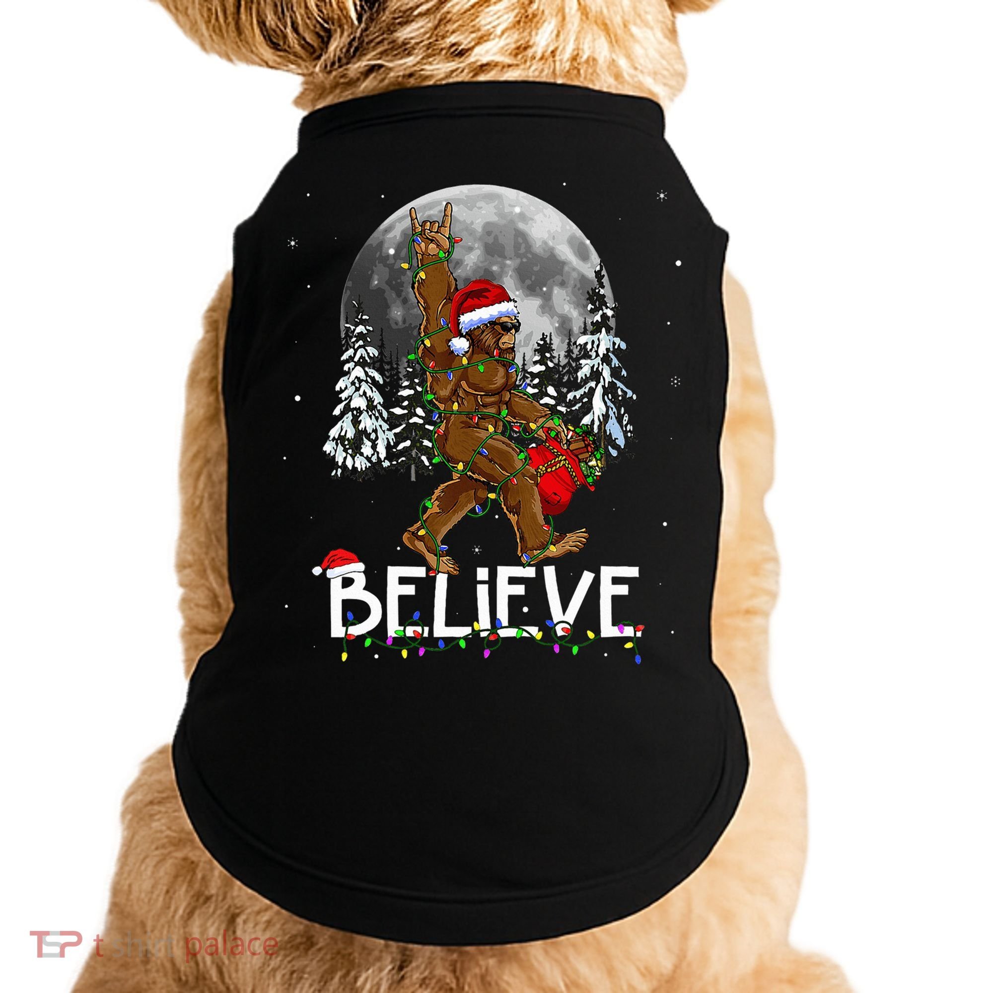 Santa Bigfoot Christmas Sasquatch Believe Doggie Tank