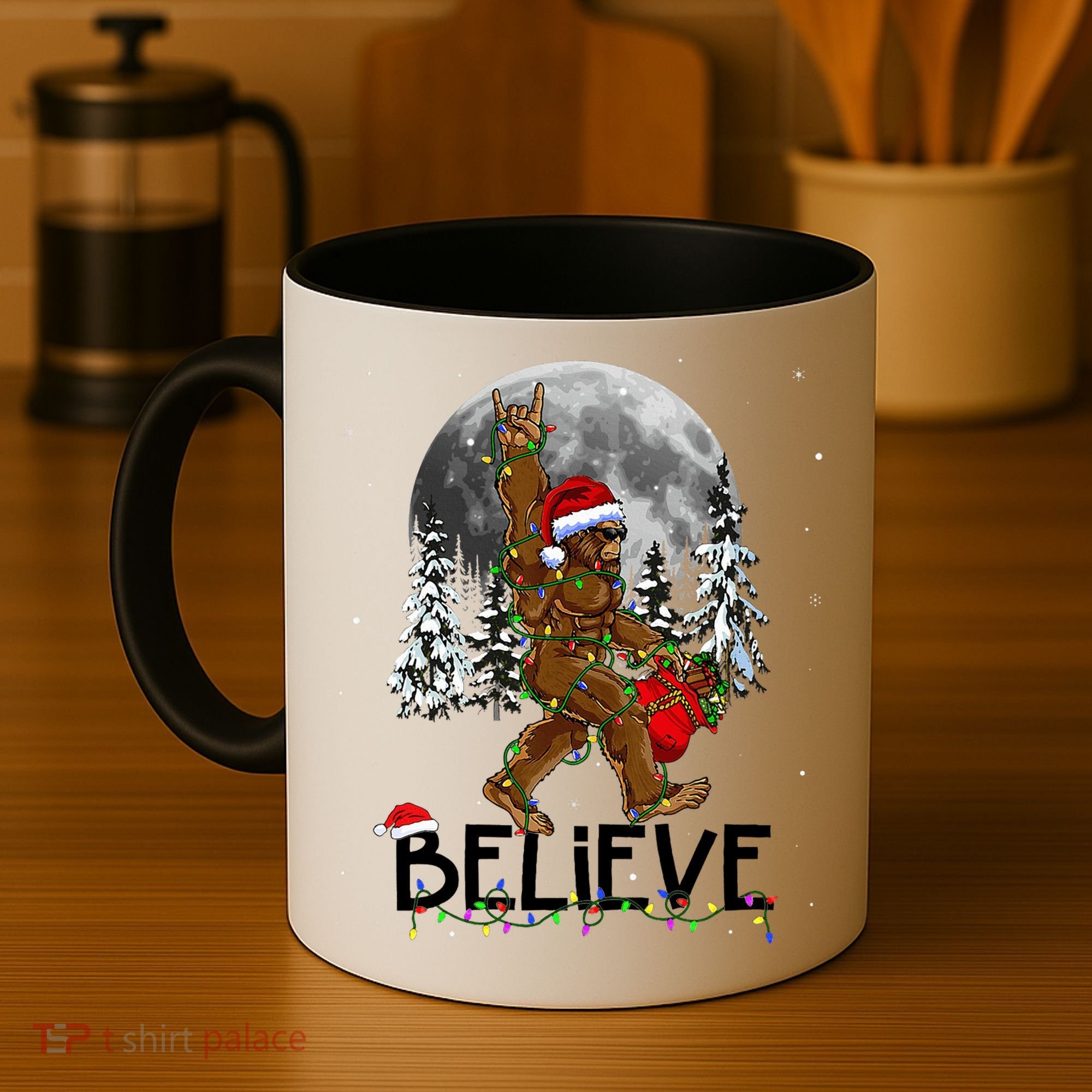Santa Bigfoot Christmas Sasquatch Believe Coffee Mug