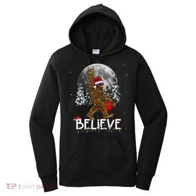 Santa Bigfoot Christmas Sasquatch Believe Women's Hoodie