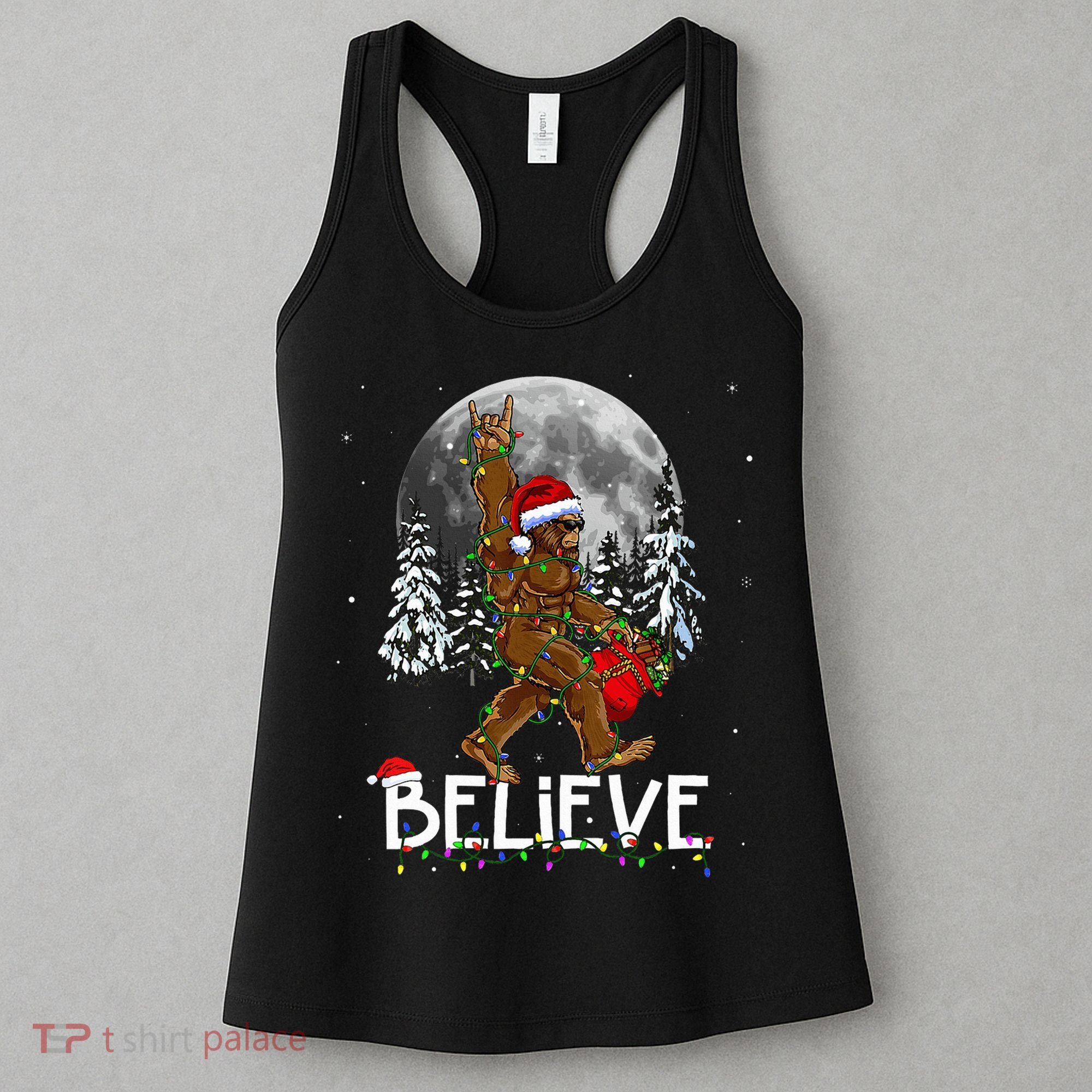 Santa Bigfoot Christmas Sasquatch Believe Women's Tank Top