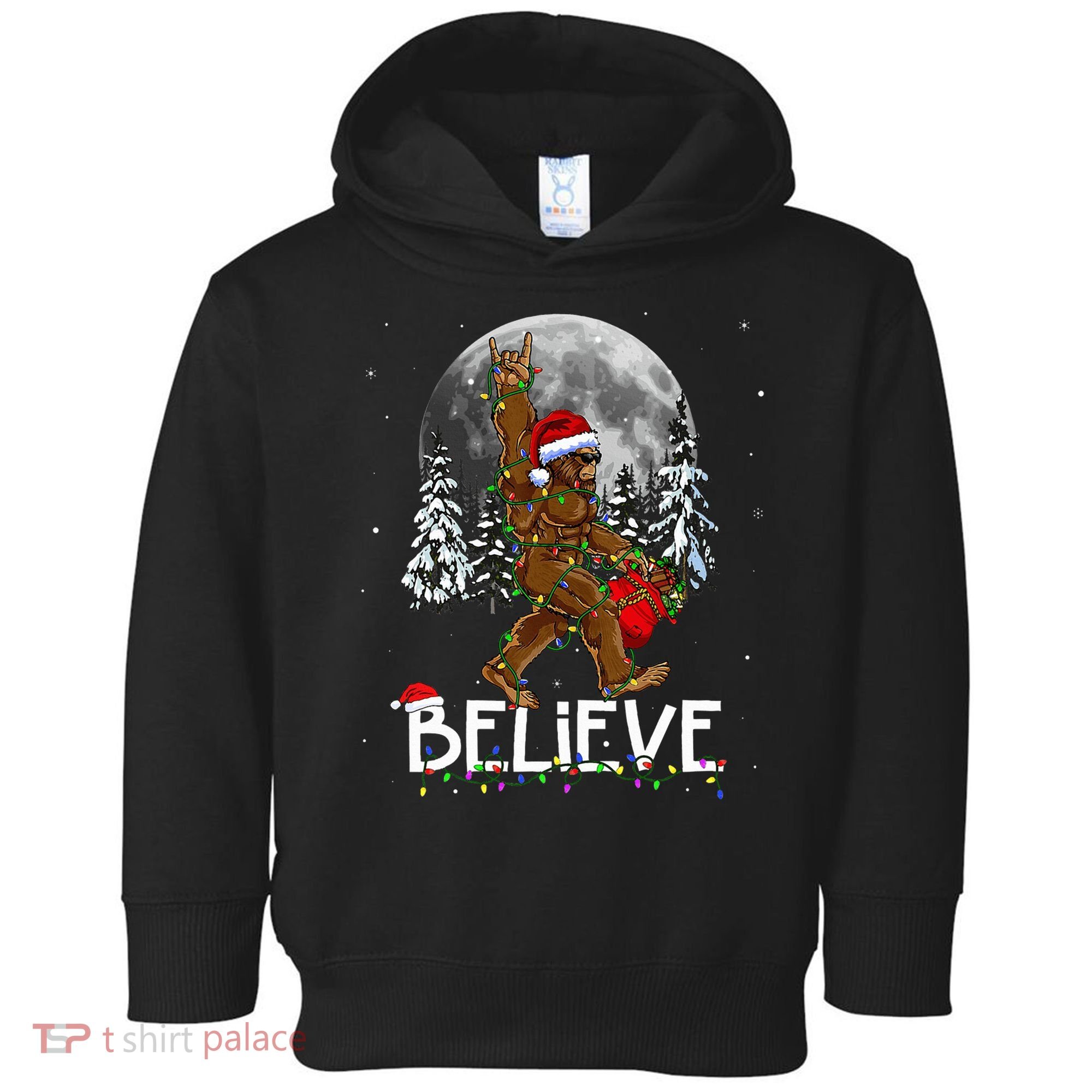 Santa Bigfoot Christmas Sasquatch Believe Toddler Hoodie