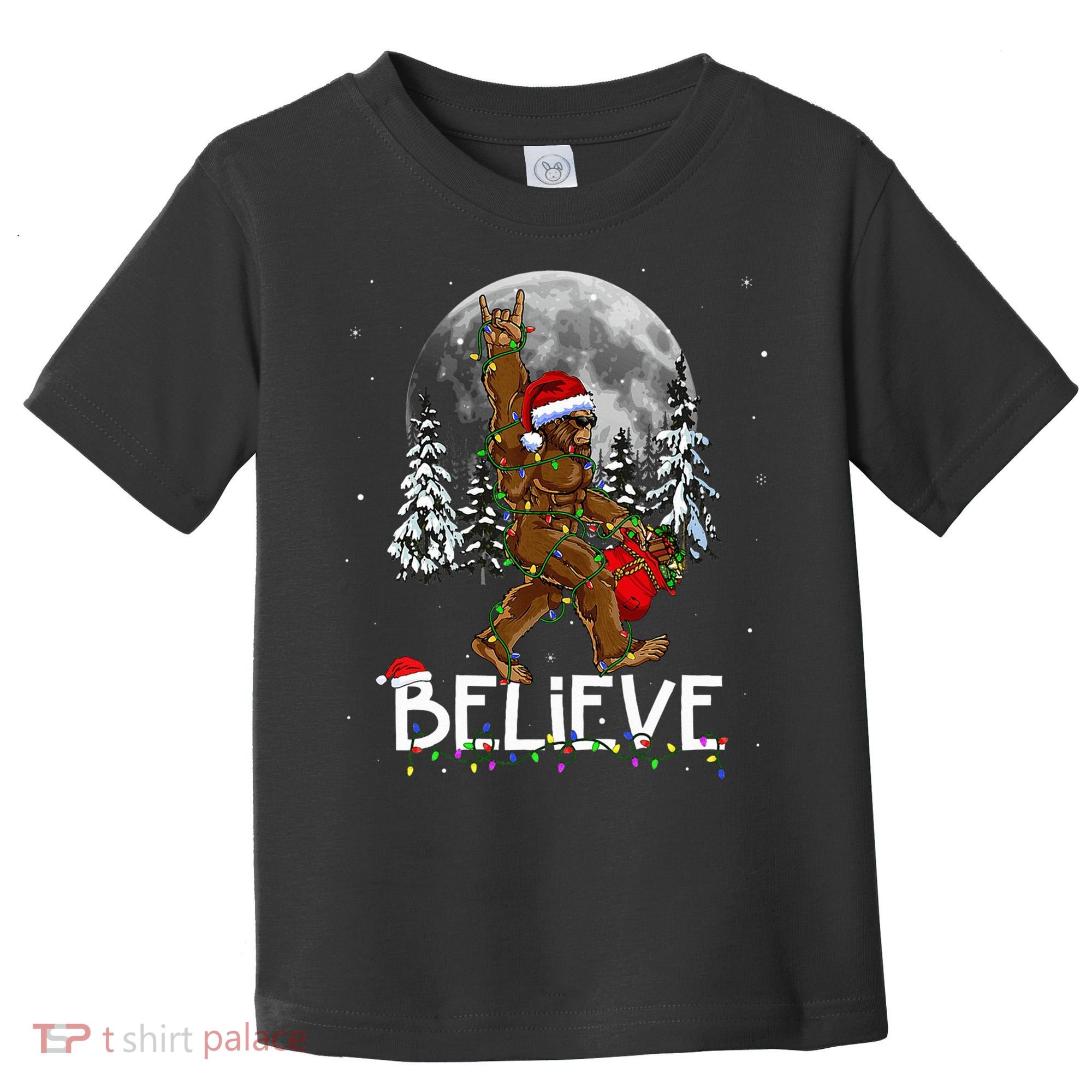 Santa Bigfoot Christmas Sasquatch Believe Toddler T-Shirt