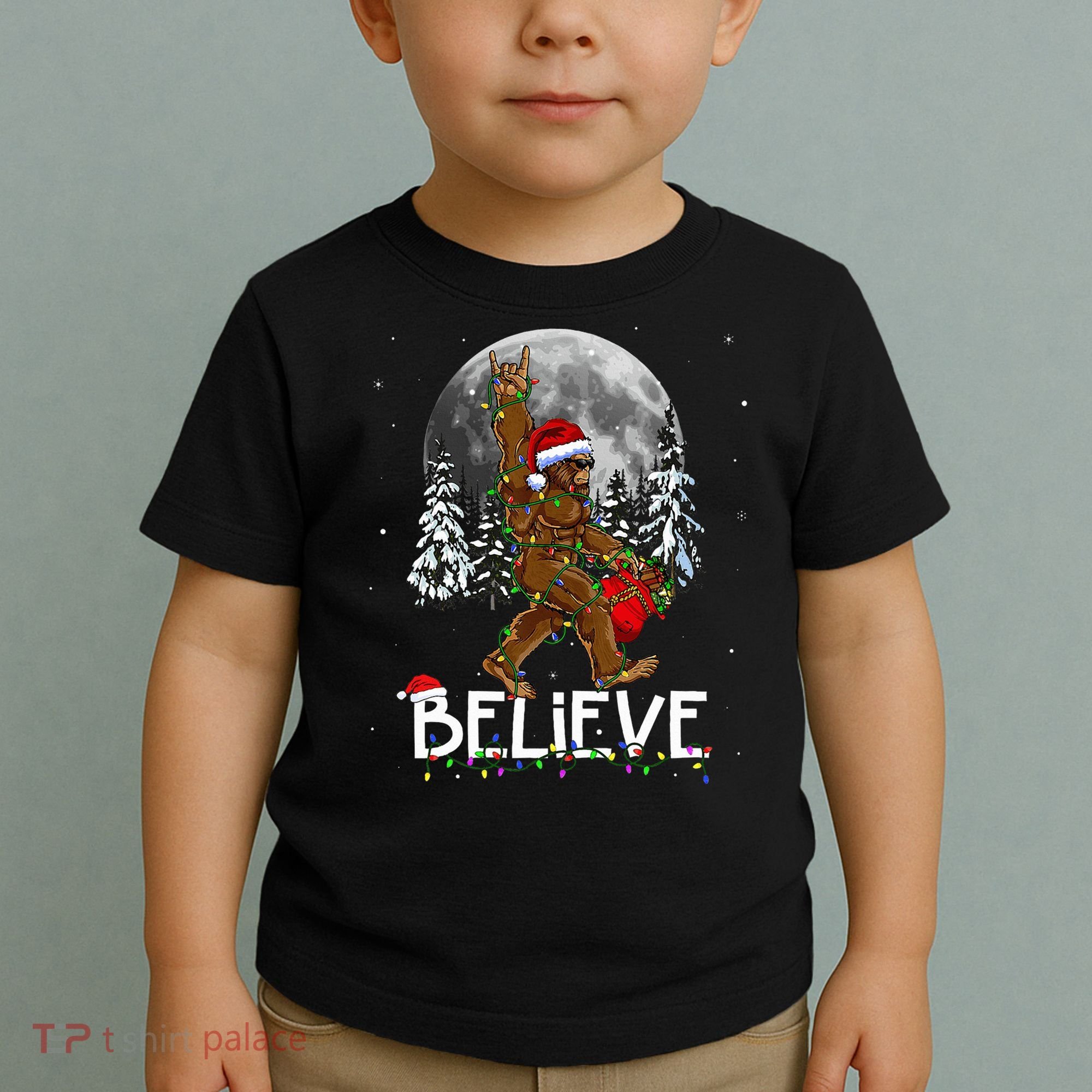 Santa Bigfoot Christmas Sasquatch Believe Toddler T-Shirt