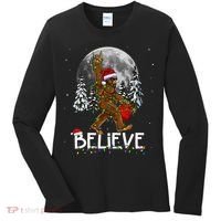 Santa Bigfoot Christmas Sasquatch Believe Women's Long Sleeve Shirt thumb 0