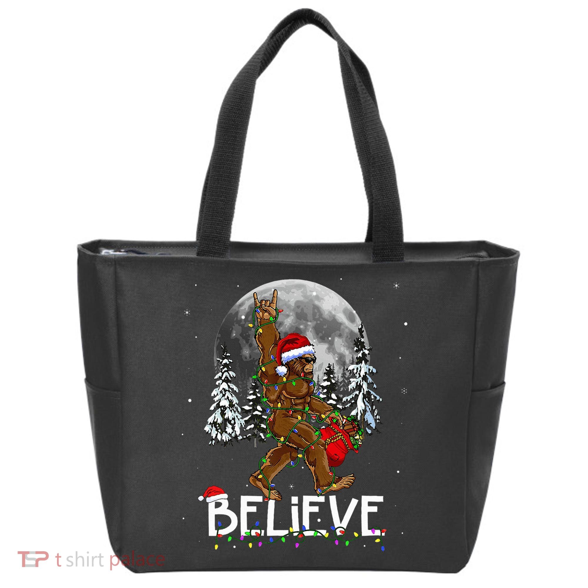 Santa Bigfoot Christmas Sasquatch Believe Tote Bag