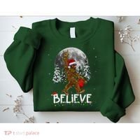 Santa Bigfoot Christmas Sasquatch Believe Sweatshirt thumb 2