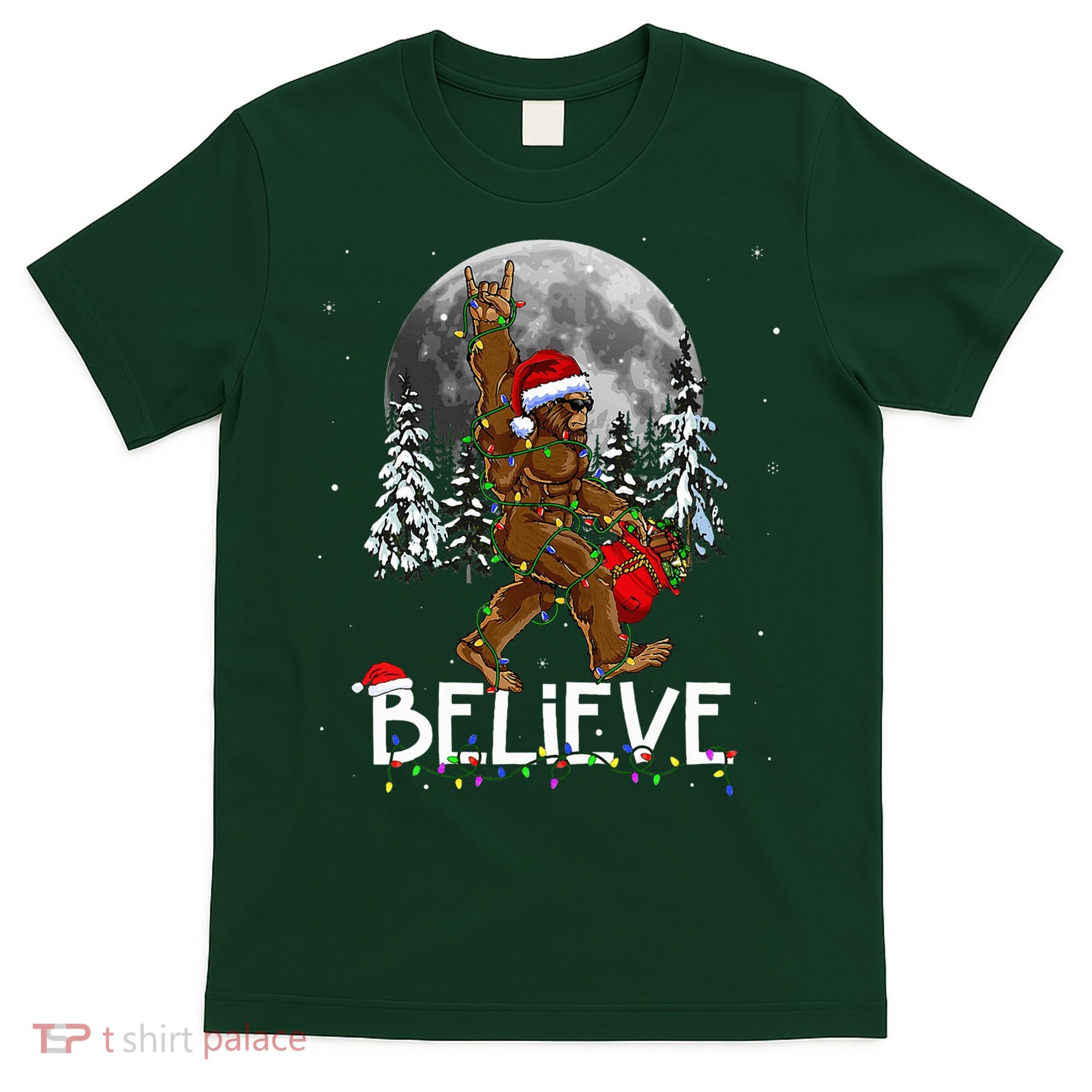 Santa Bigfoot Christmas Sasquatch Believe T-Shirt