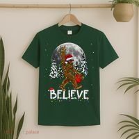 Santa Bigfoot Christmas Sasquatch Believe T-Shirt thumb 2