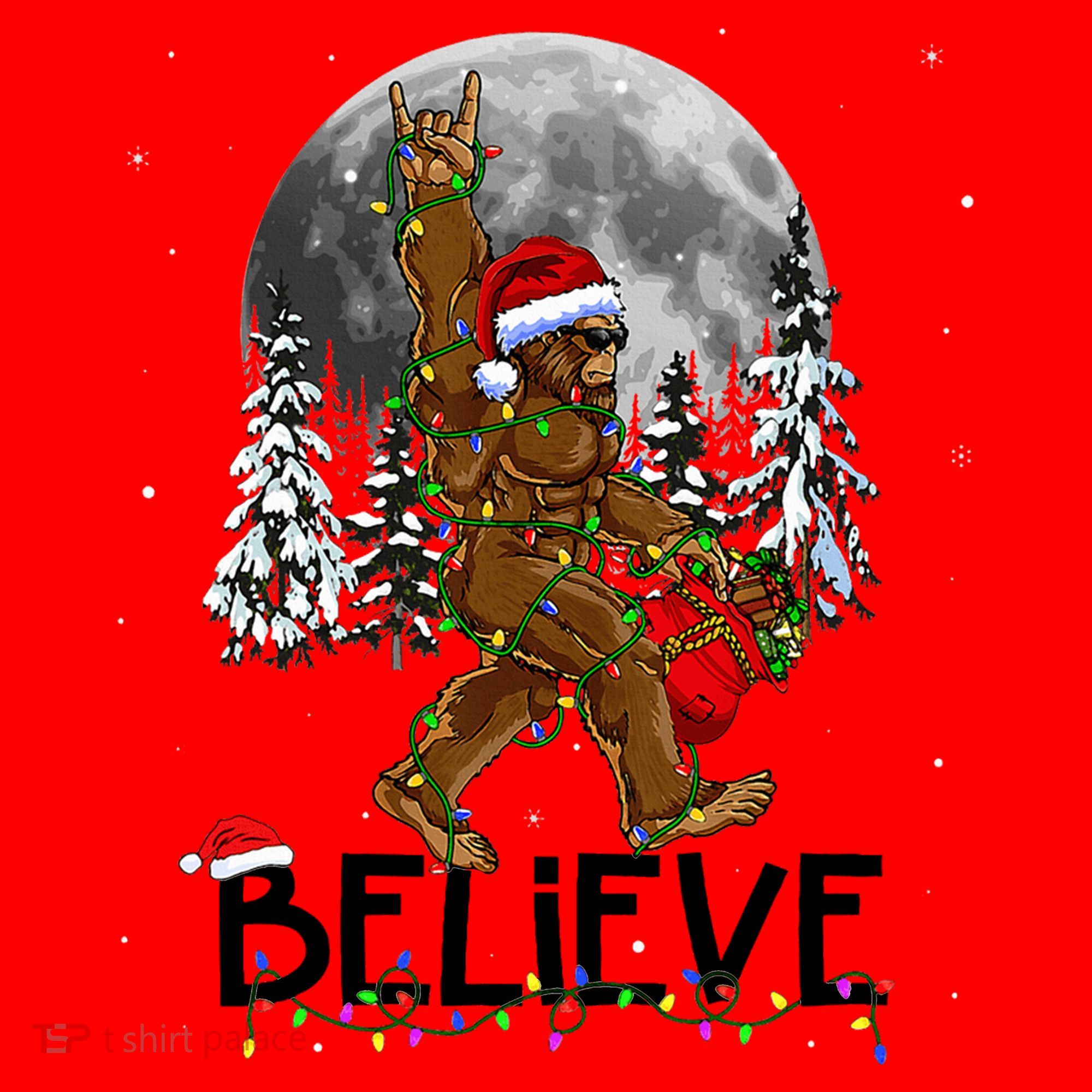 Santa Bigfoot Christmas Sasquatch Believe Santa Hat