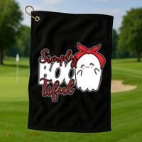 Simply Bootiful Cute Halloween Ghost Golf Towel thumb 1