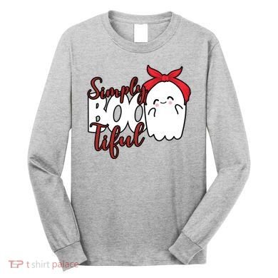 Simply Bootiful Cute Halloween Ghost Long Sleeve Shirt