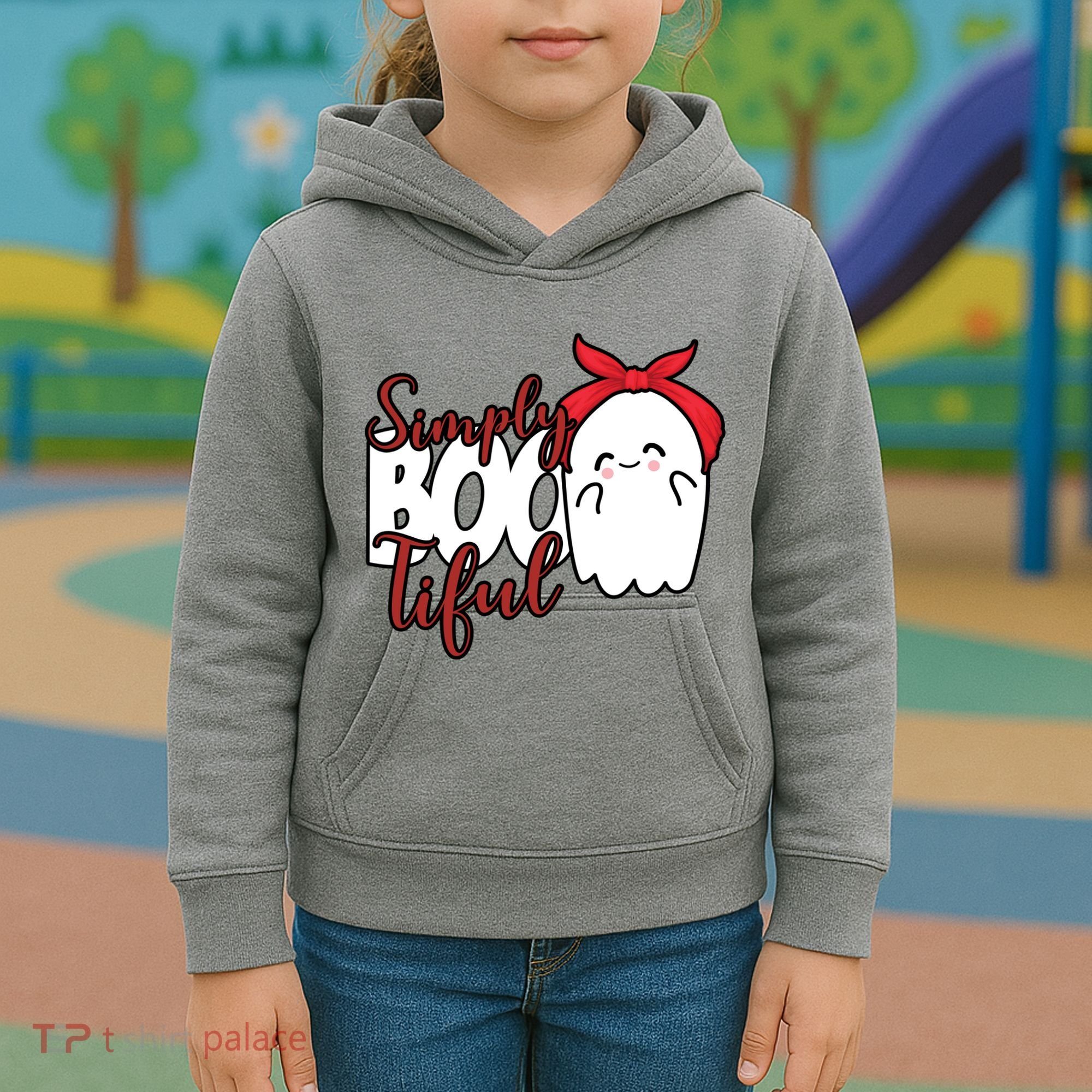 Simply Bootiful Cute Halloween Ghost Kids Hoodie