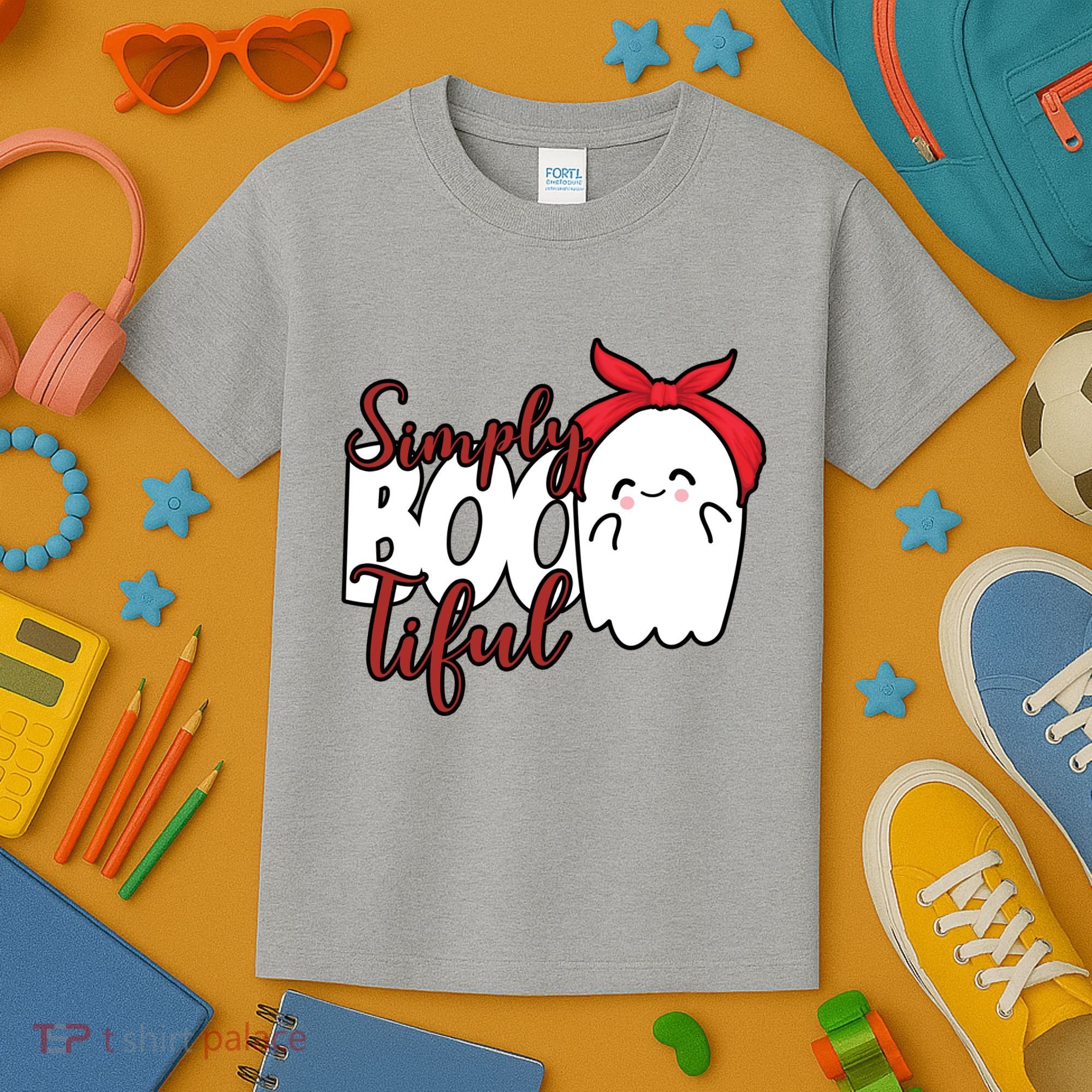 Simply Bootiful Cute Halloween Ghost Kids T-Shirt