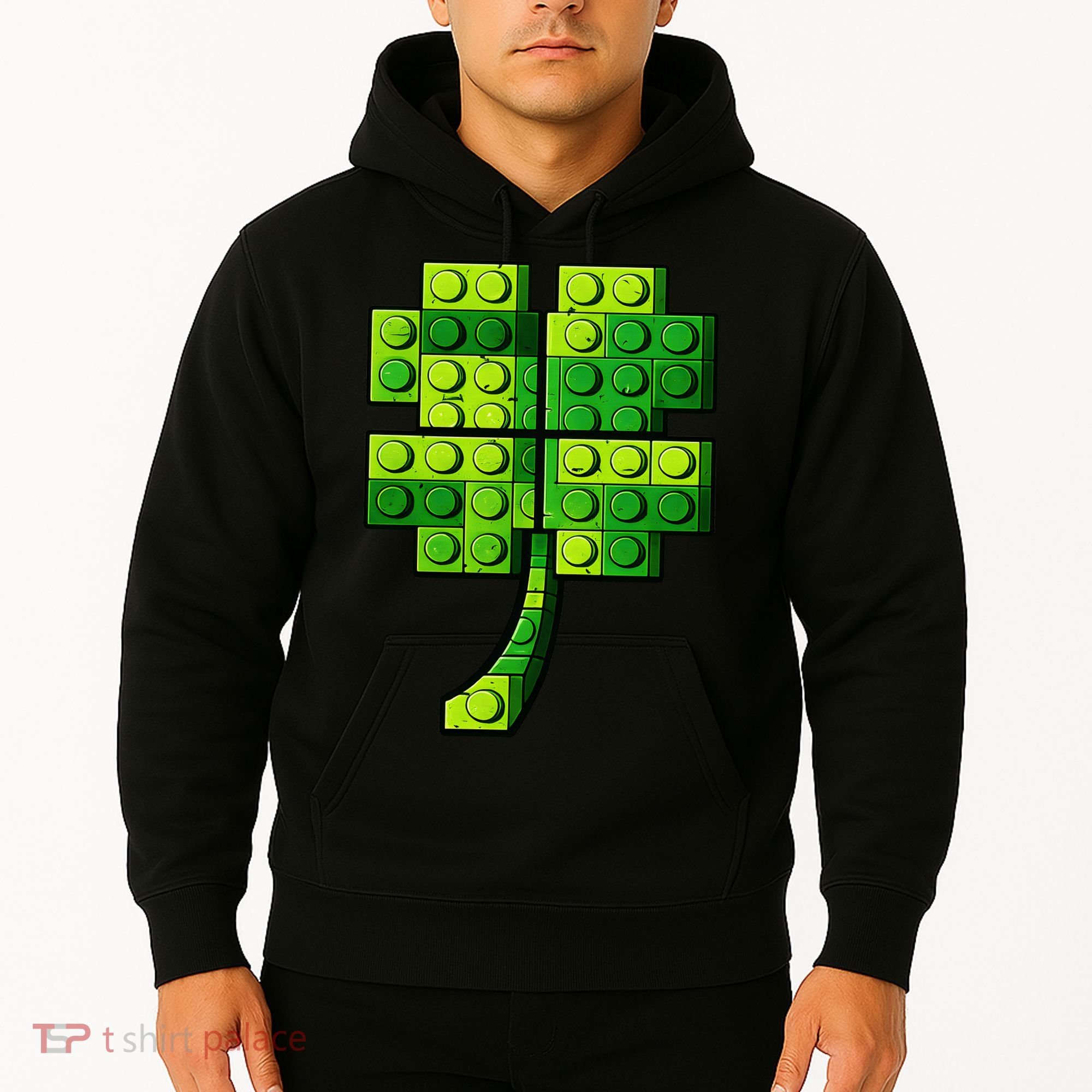 Shamrock Building Clover Blocks St Patricks Day Hoodie